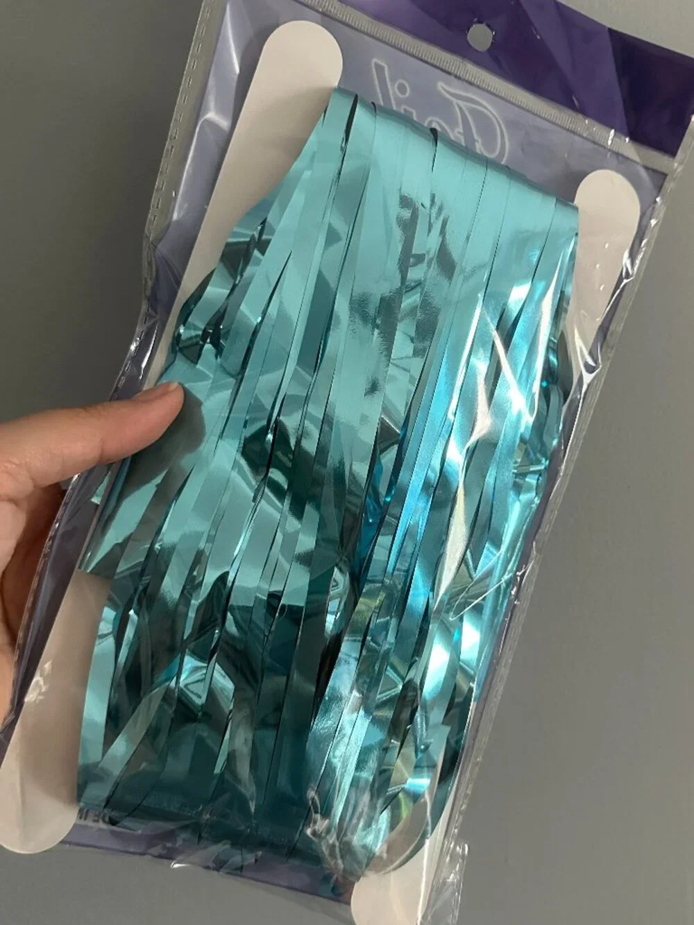 Blue Foil Tinsel Backdrop